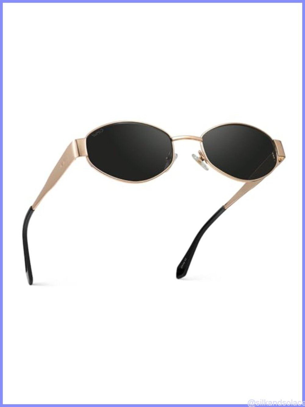 Retro Oval Sunglasses with Stainless Steel Frame and UV Protection